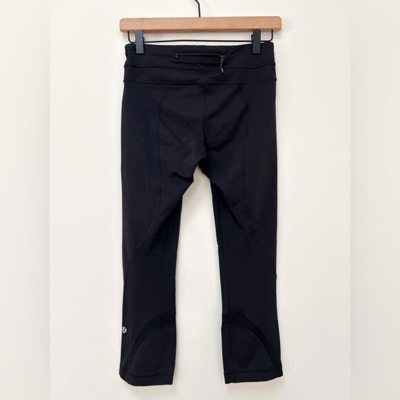 Lululemon Run Inspire Crop II *Luxtreme Black Mesh Leggings Black size 4 - Picture 4 of 12